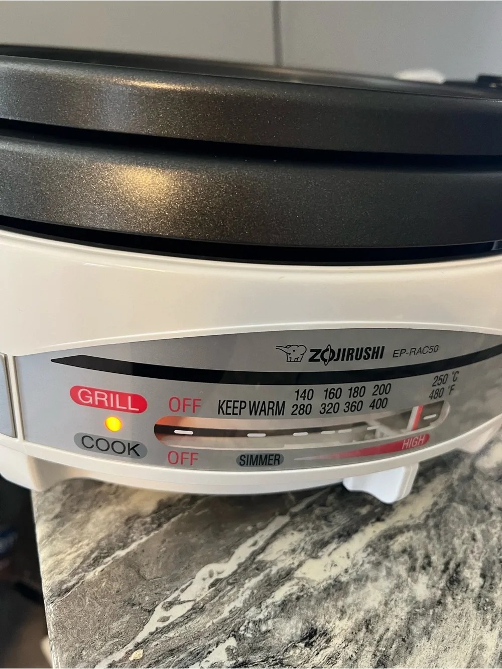 Cooking appliance control panel